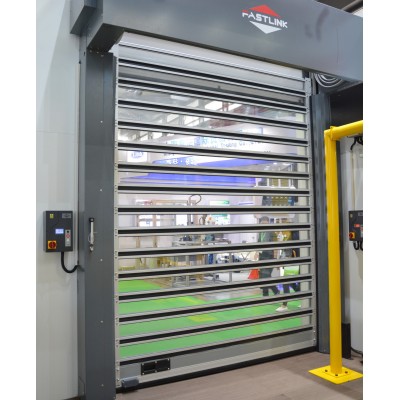 Transparent Hard High Speed Door Aluminum Alloy Frame Double PU